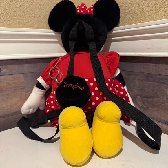 Rare Vintage Disney Parks Retro Minnie Mouse Plush Backpack Purse and Coin Purse - Picture 4 of 9